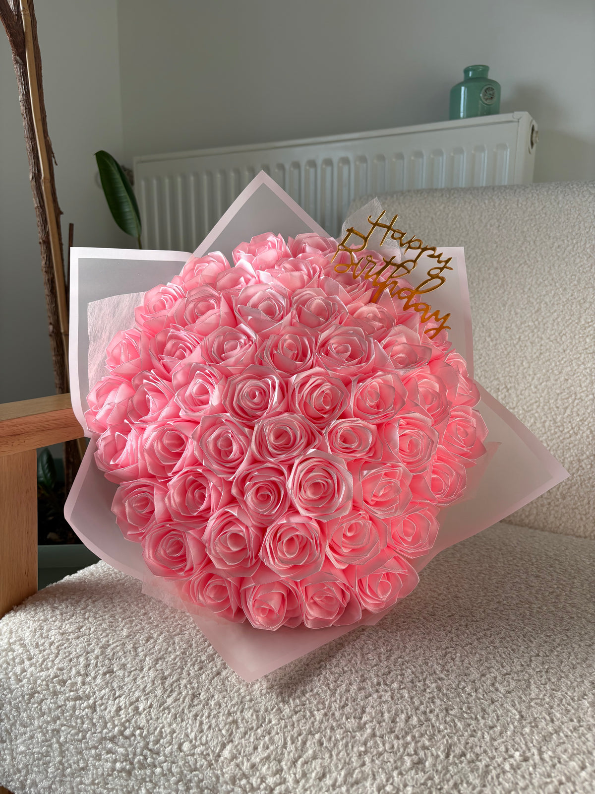 Bouquet de 50 Roses en Satin pour Anniversaire